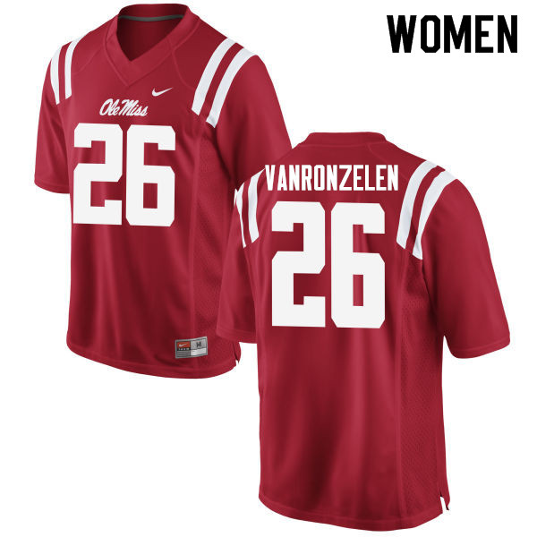 Jake VanRonzelen Ole Miss Rebels NCAA Women's Red #26 Stitched Limited College Football Jersey YVL8058SP